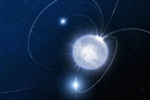 Neutronové hvězdy mají mimořádně silná magnetická pole. Umělecká představa: ESO/L.Calçada.