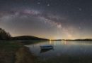 Maximum meteorického roje Lyridy nad Sečskou přehradou v dubnu 2020. Foto: Petr Horálek/Fyzikální ústav v Opavě.