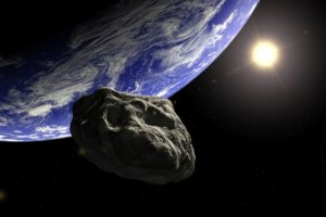 IlIlustračný snímek asteroidu u Země. Zdroj: Dieter Spannknebel / Getty Images