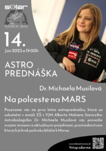 Astrobiologička Dr. Michaela Musilová 14. júna v Senci!