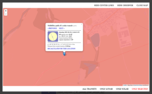 Poloha pozroovacího místa přeletu Mezinárodní kosmické stanice ISS v Uhlířově na Opavsku. Zdroj: Transit-Finder.com
