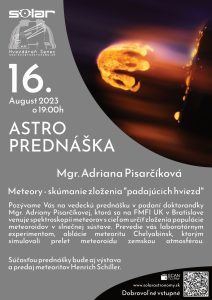 Astronómka Adriana Pisarčíková 16. augusta 2023 v Senci