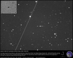C/2023 A3 Tsuchinshan-ATLAS zachycená 6. srpna 2023 v Itálii. Foto: Virtual Telescope Project (www.virtualtelescope.eu).