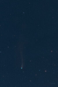Kometa 12P/Pons-Brooks na obloze za měsíčního svitu 15. února 2024. Foto: Petr Horálek/FÚ v Opavě.