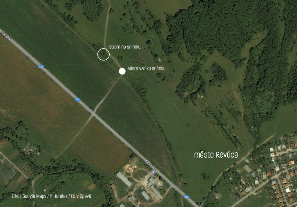 Místo, odkud byl pořízen snímek dne NASA 9. března 2024. Zdroj: Google Mapy / P. Horálek / FÚ v Opavě.