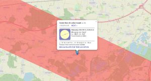 Poloha pozroovacího místa přeletu Mezinárodní kosmické stanice ISS v Hranice na Vysočině. Zdroj: Transit-Finder.com