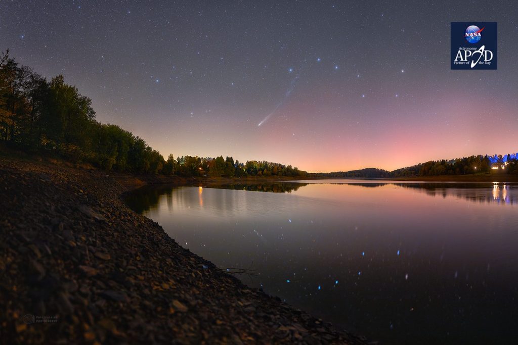 Snímek dne NASA. Hledání komety Lemmon 20. října 2025. Foto: P. Horálek/FÚ v Opavě.