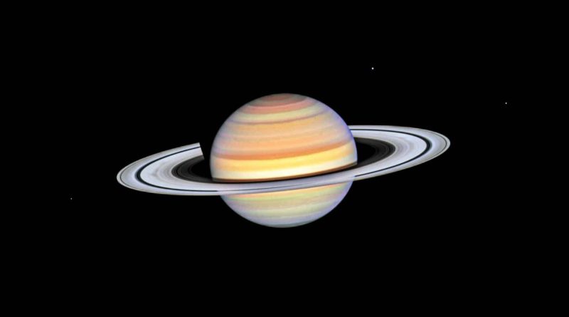 Planeta Saturn v říjnu roku 2023. Podobný sklon prstenců nabídne při pozorování dalekohledem během své opozice se Sluncem v říjnu 2026. Foto: NASA, ESA, STScI, A. Simon (NASA-GSFC).